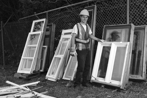 Enclosed and lockable skip placed in a residential area in Queens Park