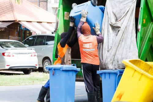 Various types of construction waste materials