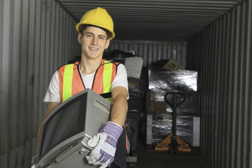 Modern waste clearance equipment used in construction projects